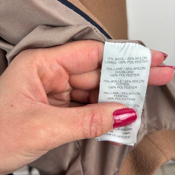 J.Crew Double Cloth Wool Coat Camel Italian Manifattura Di Carmignano Asymmetric - Picture 6 of 8